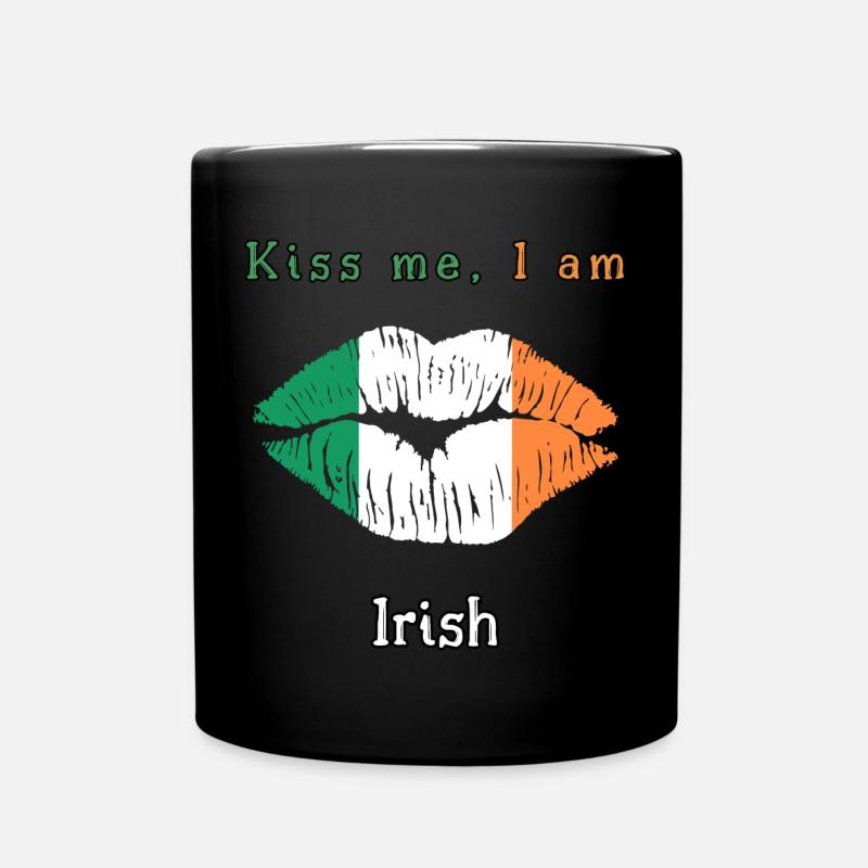 Kiss me - i am irish - Tasse einfarbig - Schwarz