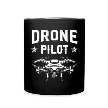 Drohnen-Pilot - Tasse einfarbig - Schwarz - Vorne