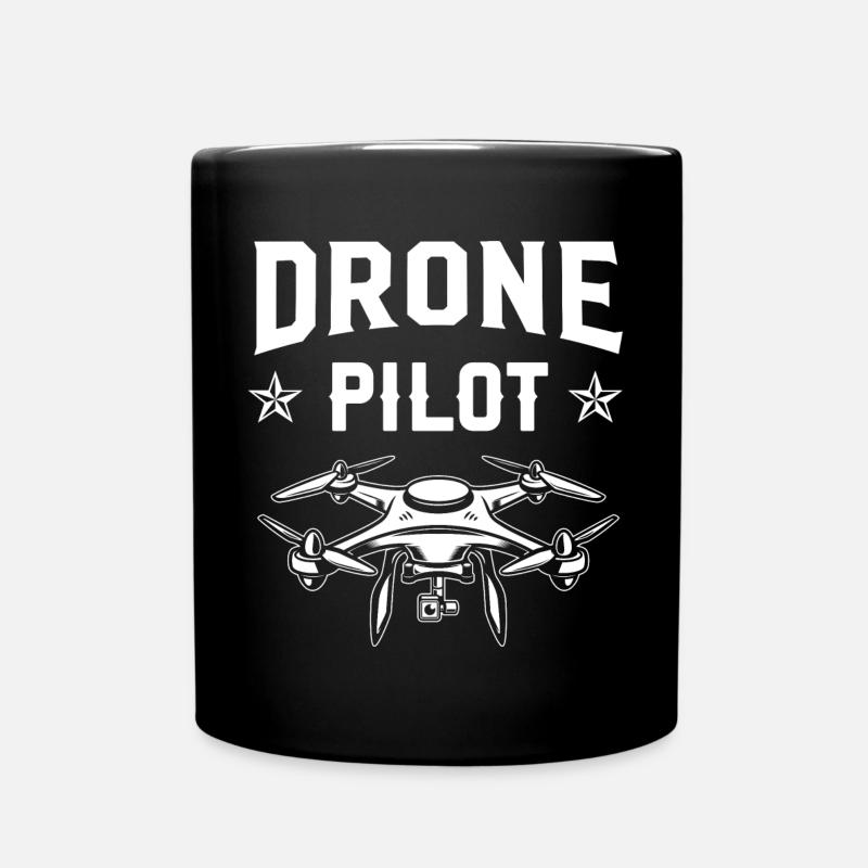 Drohnen-Pilot - Tasse einfarbig - Schwarz