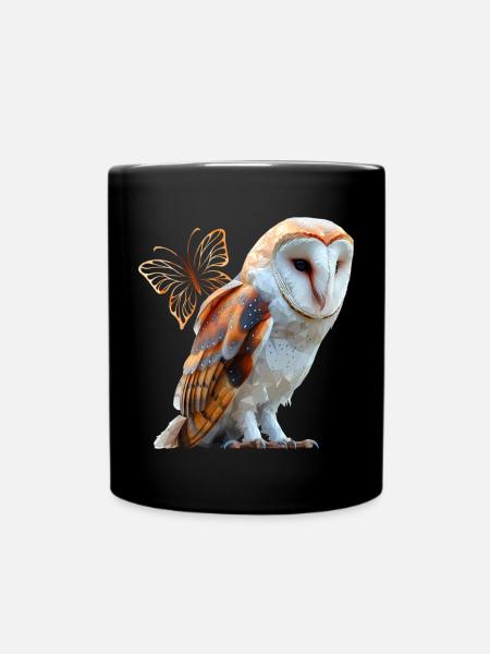 Schleiereule - Tasse einfarbig - Schwarz