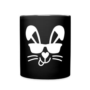 Cooler Osterhase | Sonnenbrille, Ostern, feiern - Tasse einfarbig - Schwarz - Vorne