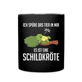 Je sens l'animal en moi, c'est une tortue - Mug uni - noir - Devant