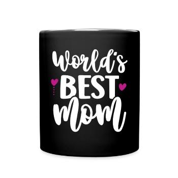 Die beste Mutter der Welt - Tasse einfarbig - Schwarz - Vorne