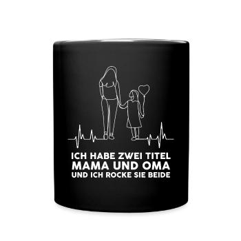 J’ai deux titres, maman, grand-mère, je berce les deux - Mug uni - noir - Devant
