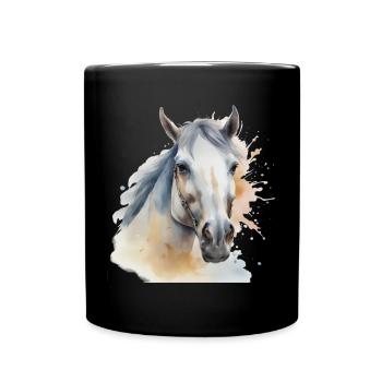 Tête de cheval Cheval Cheval Cheval Etalon - Mug uni - noir - Devant
