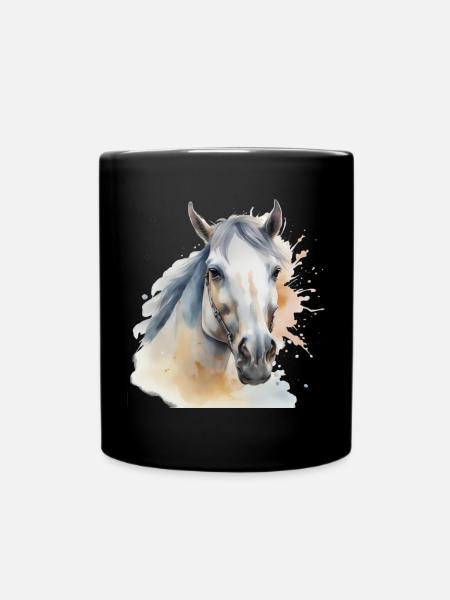 Tête de cheval Cheval Cheval Cheval Etalon - Mug uni - noir