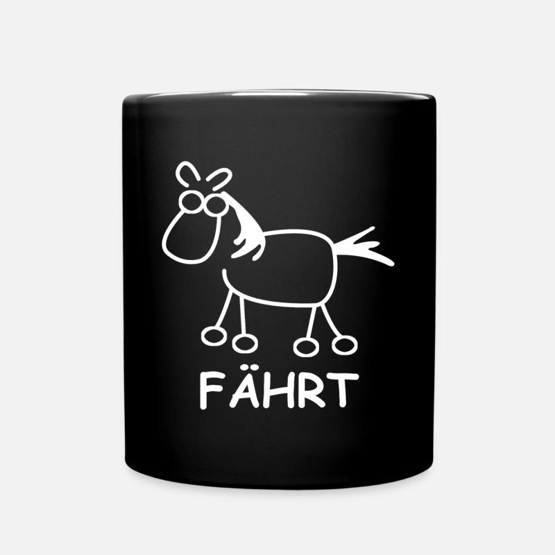 Fährt | lustiges Pferd, lustige Bilder - Tasse einfarbig - Schwarz