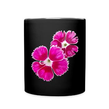Poésie de l’œillet – focus sur les fleurs du jardin - Mug uni - noir - Devant