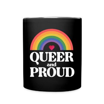 Mois de la fierté LGBT - Queer et fier - Mug uni - noir - Devant