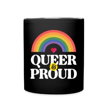 Mois de la fierté LGBT - Queer et fier - Mug uni - noir - Devant