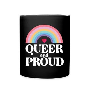 Mois de la fierté LGBT - Queer et fier - Mug uni - noir - Devant