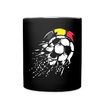 Fußball Team Belgien Illustration Ball Explosion - Tasse einfarbig - Schwarz - Vorne