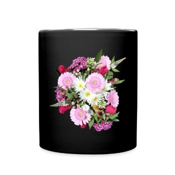 Bouquet de fleurs – Rêves pastel - Mug uni - noir - Devant