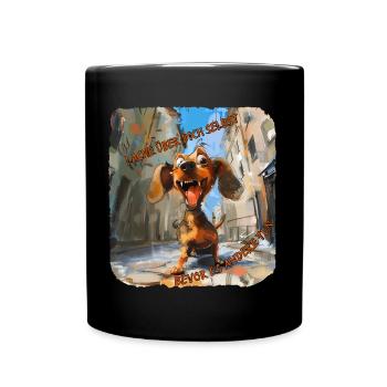 Drôle de chien teckel - Mug uni - noir - Devant
