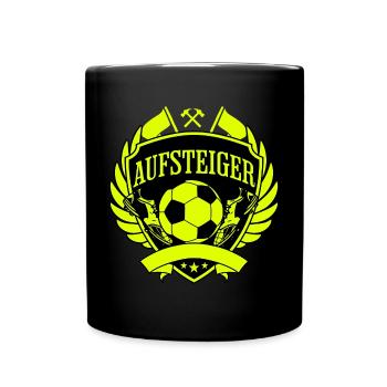 Aufsteiger Wappen Fußball - Tasse einfarbig - Schwarz - Vorne