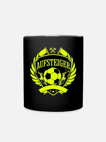 Aufsteiger Wappen Fußball - Tasse einfarbig - Schwarz