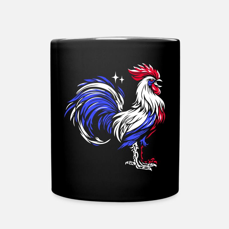 Französischer Hahn: Trikolore Symbol - Tasse einfarbig - Schwarz