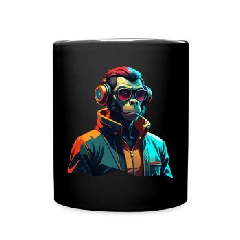 AFFE TRÄGT EINE TOSCA-JACKE - Tasse einfarbig - Schwarz - Vorne