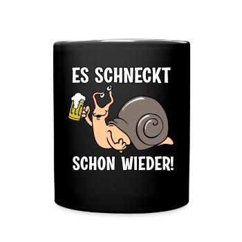 Es schneckt schon wieder - Tasse einfarbig - Schwarz - Vorne