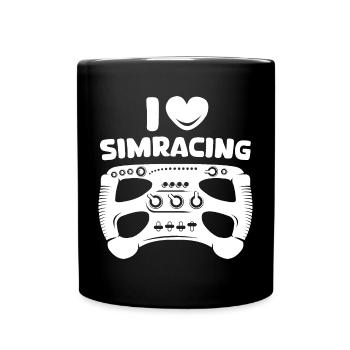 i love simracing gaming gamer racing Symbol Logo - Tasse einfarbig - Schwarz - Vorne
