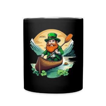 St. Patrick's Day Kleeblatt Kajak - Tasse einfarbig - Schwarz - Vorne