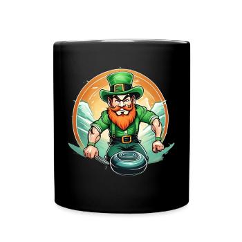 Curling Trèfle de la Saint-Patrick - Mug uni - noir - Devant