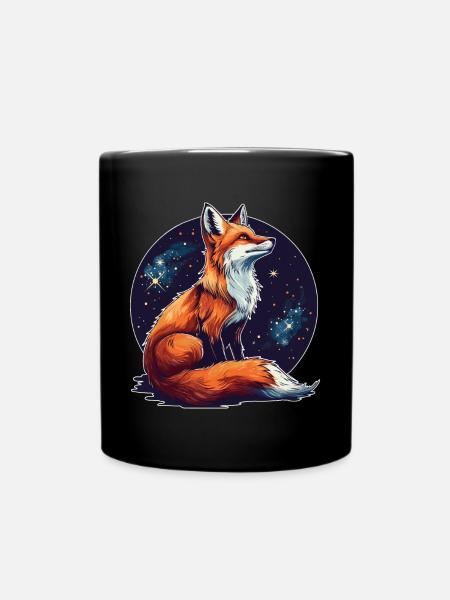 Renard avec des étoiles - Mug uni - noir