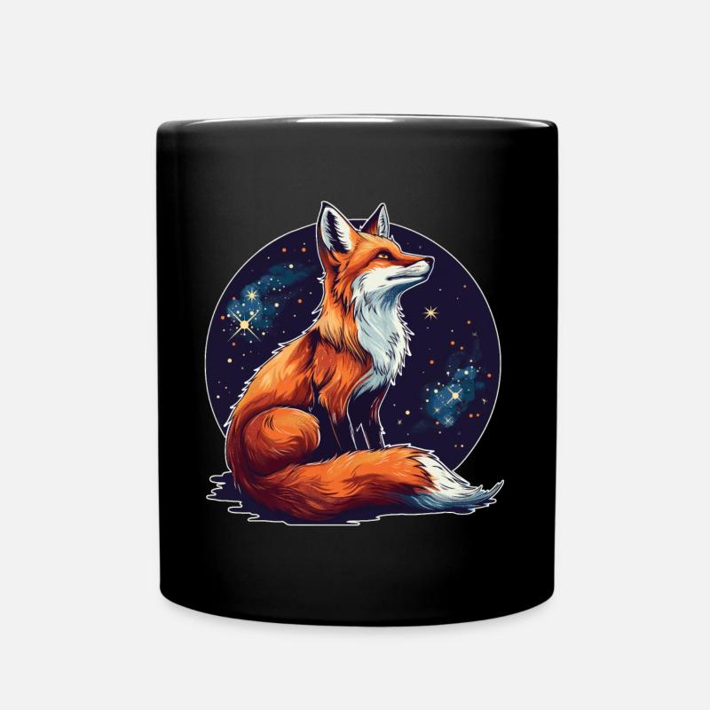 Renard avec des étoiles - Mug uni - noir