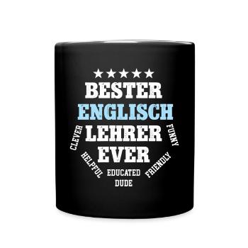 Bester Englischlehrer English Englisch Lehrer - Tasse einfarbig - Schwarz - Vorne
