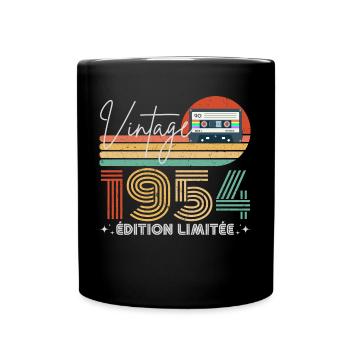 Vintage 1954 cadeau année de naissance 1954 rétro - Mug uni - noir - Devant