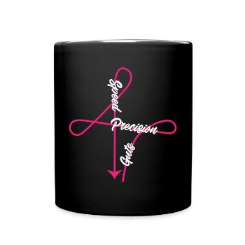 Rodeo Barrel Racing Pferd - Tasse einfarbig - Schwarz - Vorne
