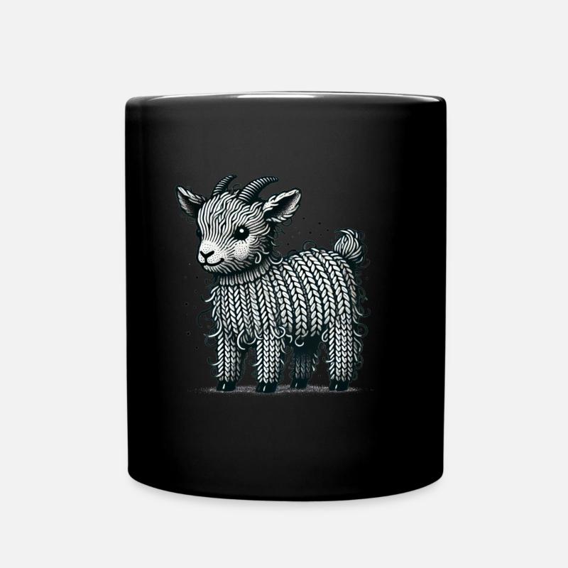Strick Ziege - Tasse einfarbig - Schwarz