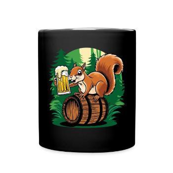 Écureuil buveur de bière - Mug uni - noir - Devant