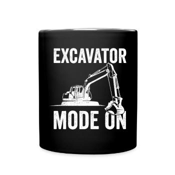 Baggerfahrer Baggerfahrer - Tasse einfarbig - Schwarz - Vorne