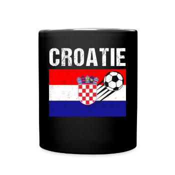 Croatian Flag Soccer Gift Croatian Soccer - Full Colour Mug - black - Front