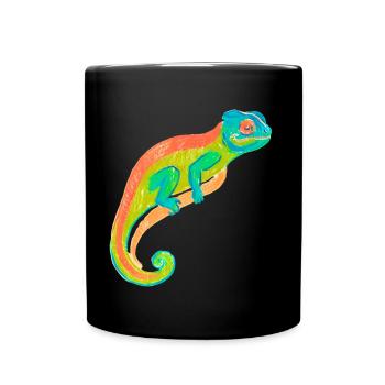 Anpassungsfähig mit Gefühl – Dein Chamäleon-Design - Tasse einfarbig - Schwarz - Vorne