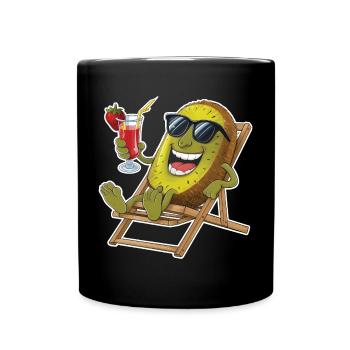 Kiwi - Tasse einfarbig - Schwarz - Vorne