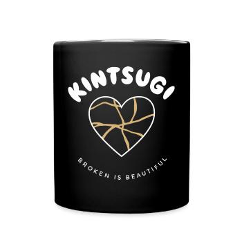 Embrassez les imperfections avec le design Kintsugi Heart - Mug uni - noir - Devant