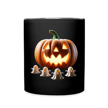 Fantômes de citrouille d’Halloween - Mug uni - noir - Devant