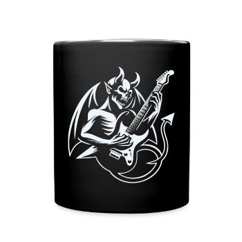 Gitarren Teufel Design für den Metal und Rock Fan - Tasse einfarbig - Schwarz - Vorne