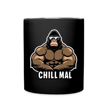 Gorille bodybuilder cool - Mug uni - noir - Devant