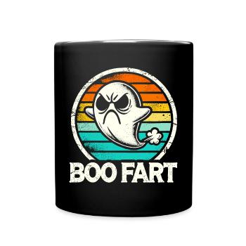 Lustiger Geist furzt – Halloween Spaß - Tasse einfarbig - Schwarz - Vorne