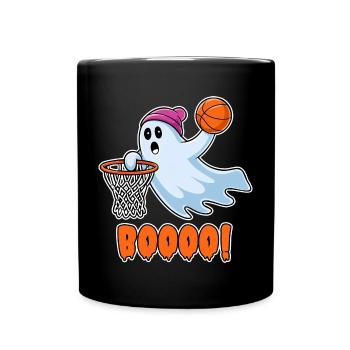 Basketball spirit with "Boooo!" Dunking Action - Full Colour Mug - black - Front