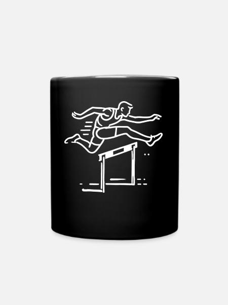 Hürdenlauf Leichtathletik - Tasse einfarbig - Schwarz