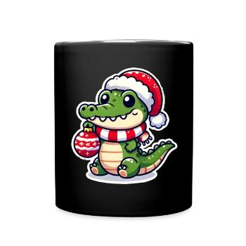 Jolly Crocodile Clemens - Tasse einfarbig - Schwarz - Vorne