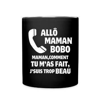 Mom, super mom, beautiful kid - Full Colour Mug - black - Front