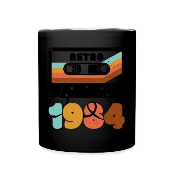 Retro 1980s Inspired Multicolour Cassette Design - Full Colour Mug - black - Front