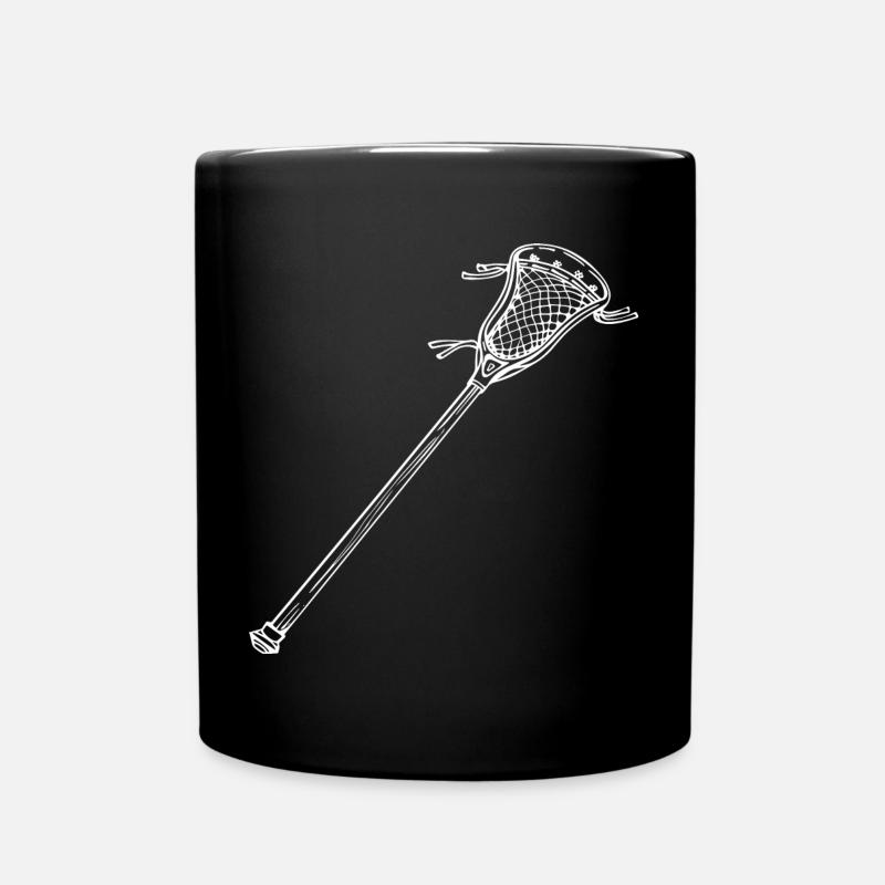 Lacrosseschläger Zeichnung - Tasse einfarbig - Schwarz