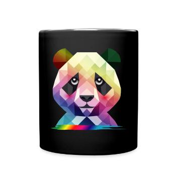 Colorful Rainbow Panda – Colorful Geometry - Full Colour Mug - black - Front