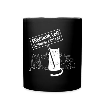 Liberté pour le chat de Schrödinger Funny Nerd Meme - Mug uni - noir - Devant